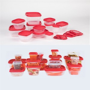 42 kusů červená snadno najít víčka nádoby na skladování potravin sada