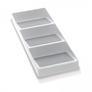 Bílý a šedý plastový protiskluzový třívrstvý kuchyňský kuchyňský rozvaděč